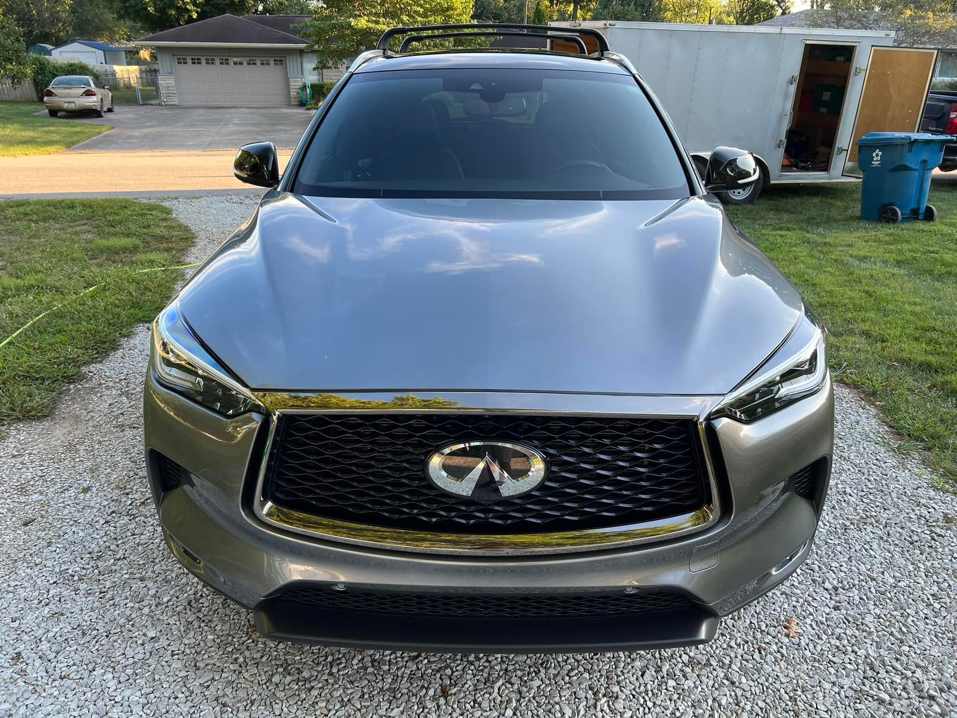Silver Infiniti SUV ceramic coating mirror finish in Largo