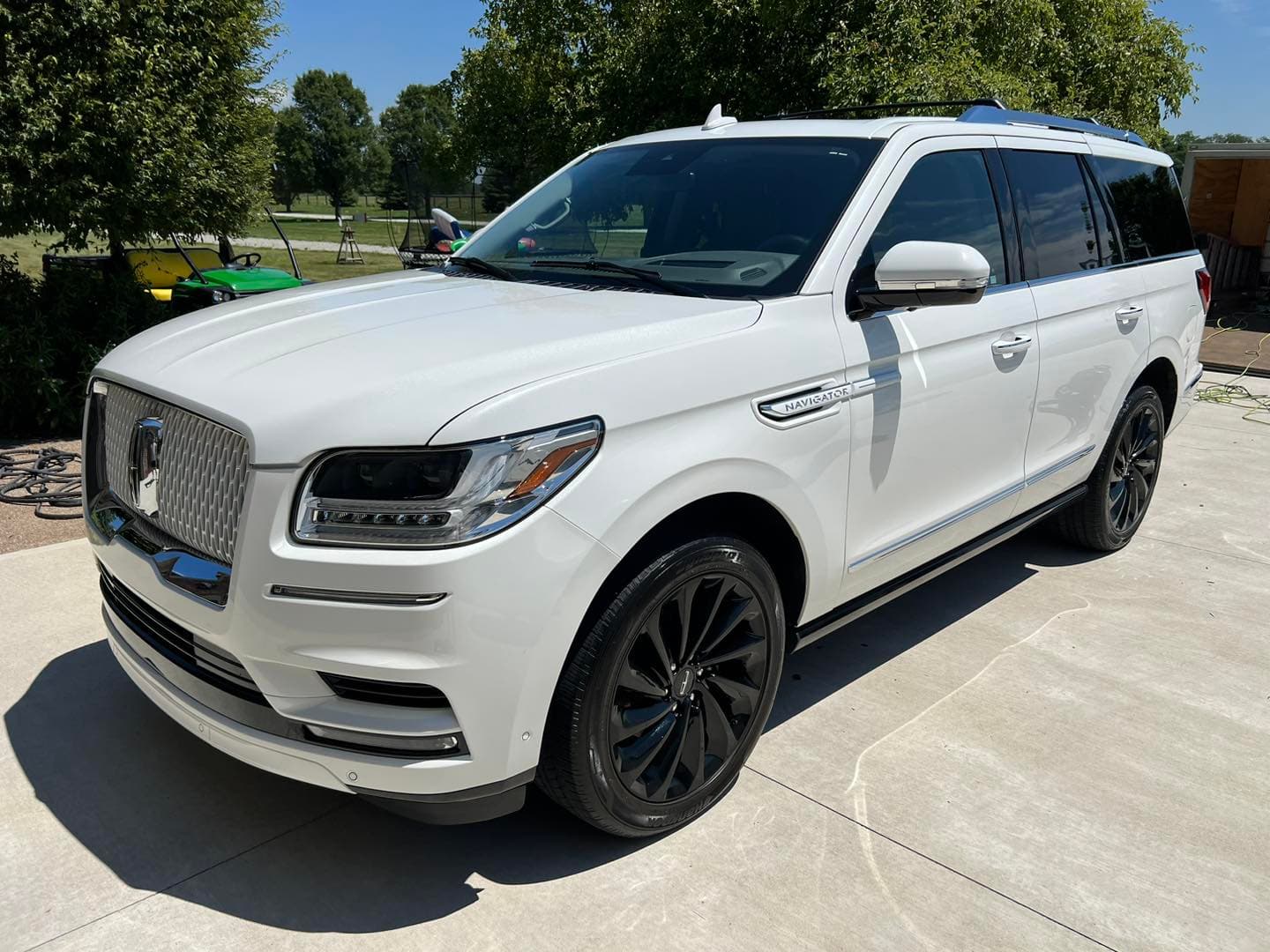 Waxing and sealant application on an SUV