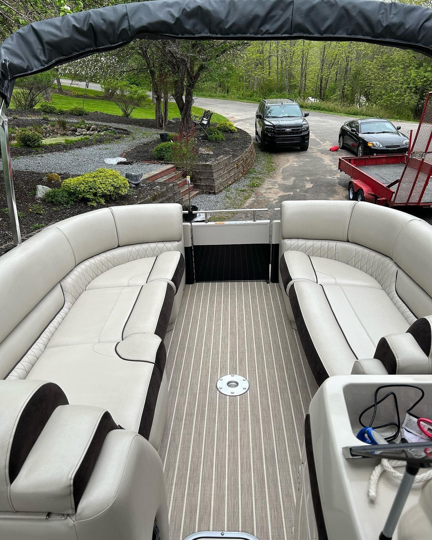 Boat cabin interior after professional mobile detailing in Columbus