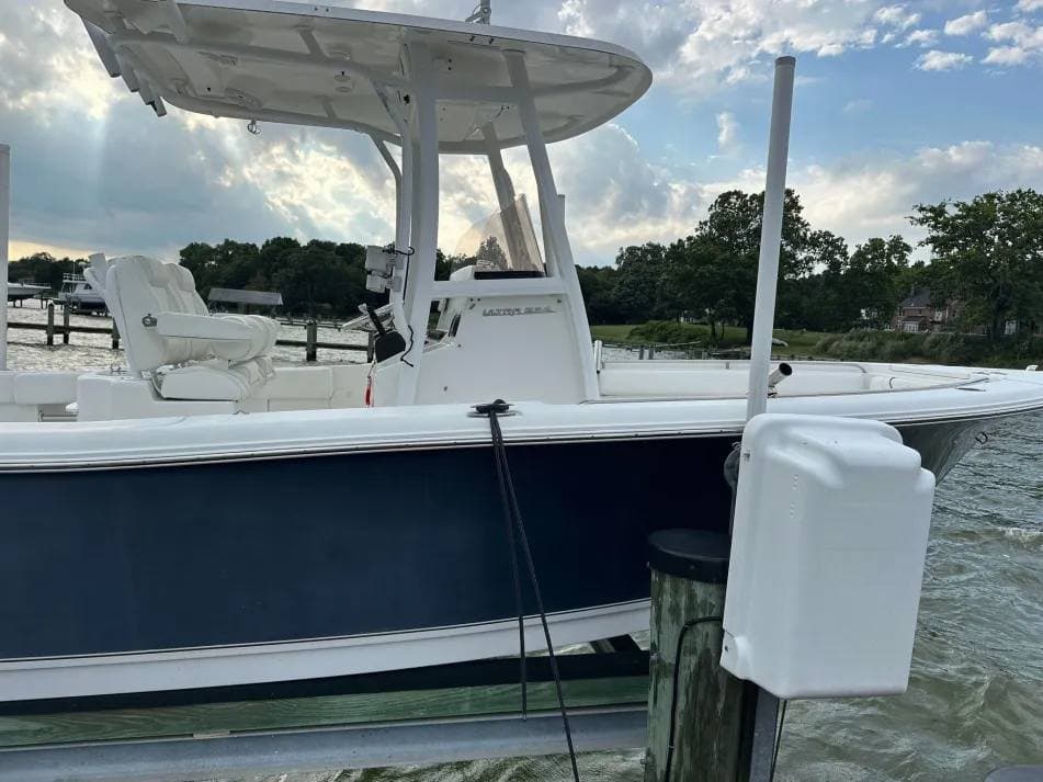 Center console boat after marine detailing