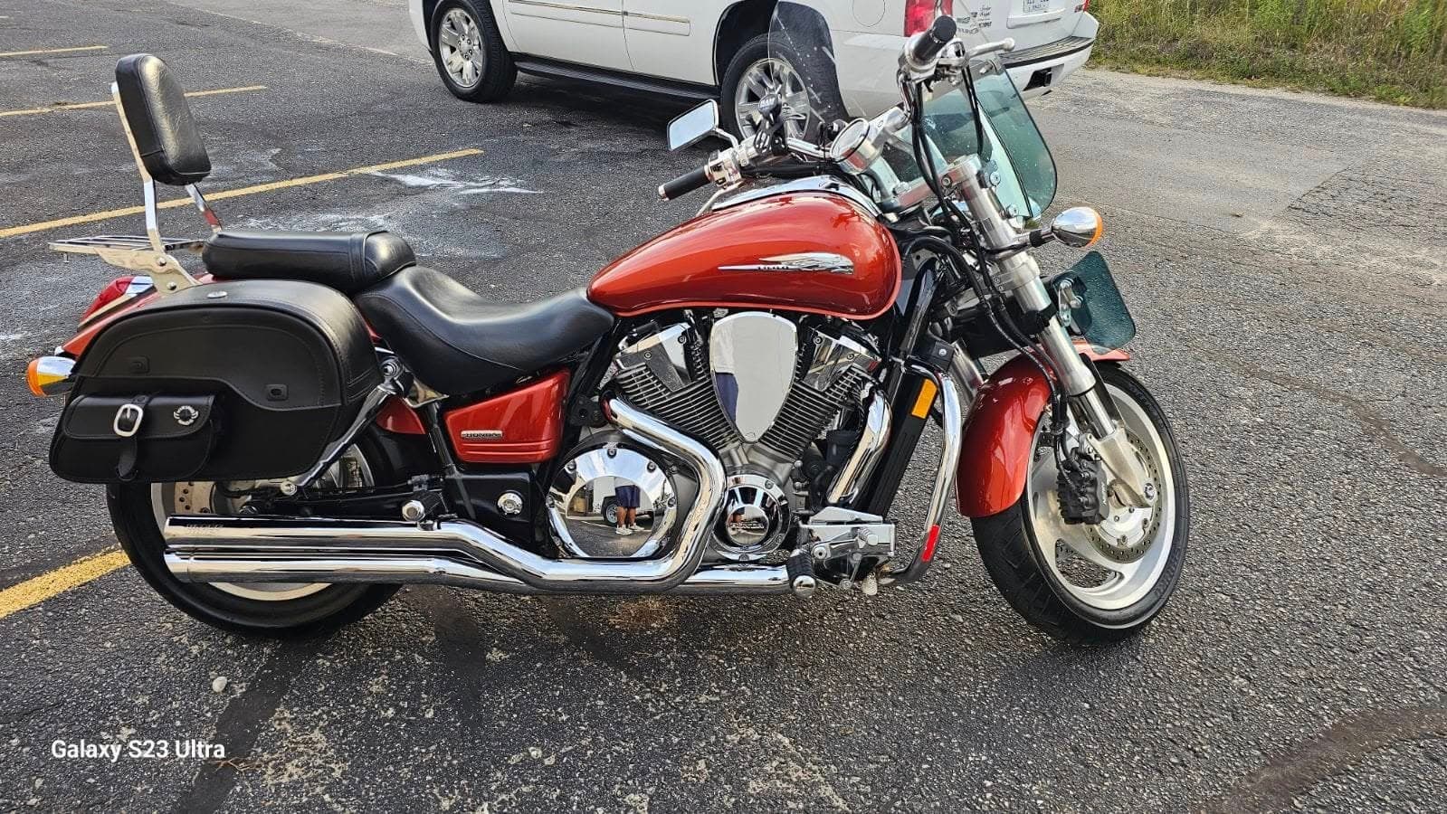 Finished motorcycle after mobile detailing