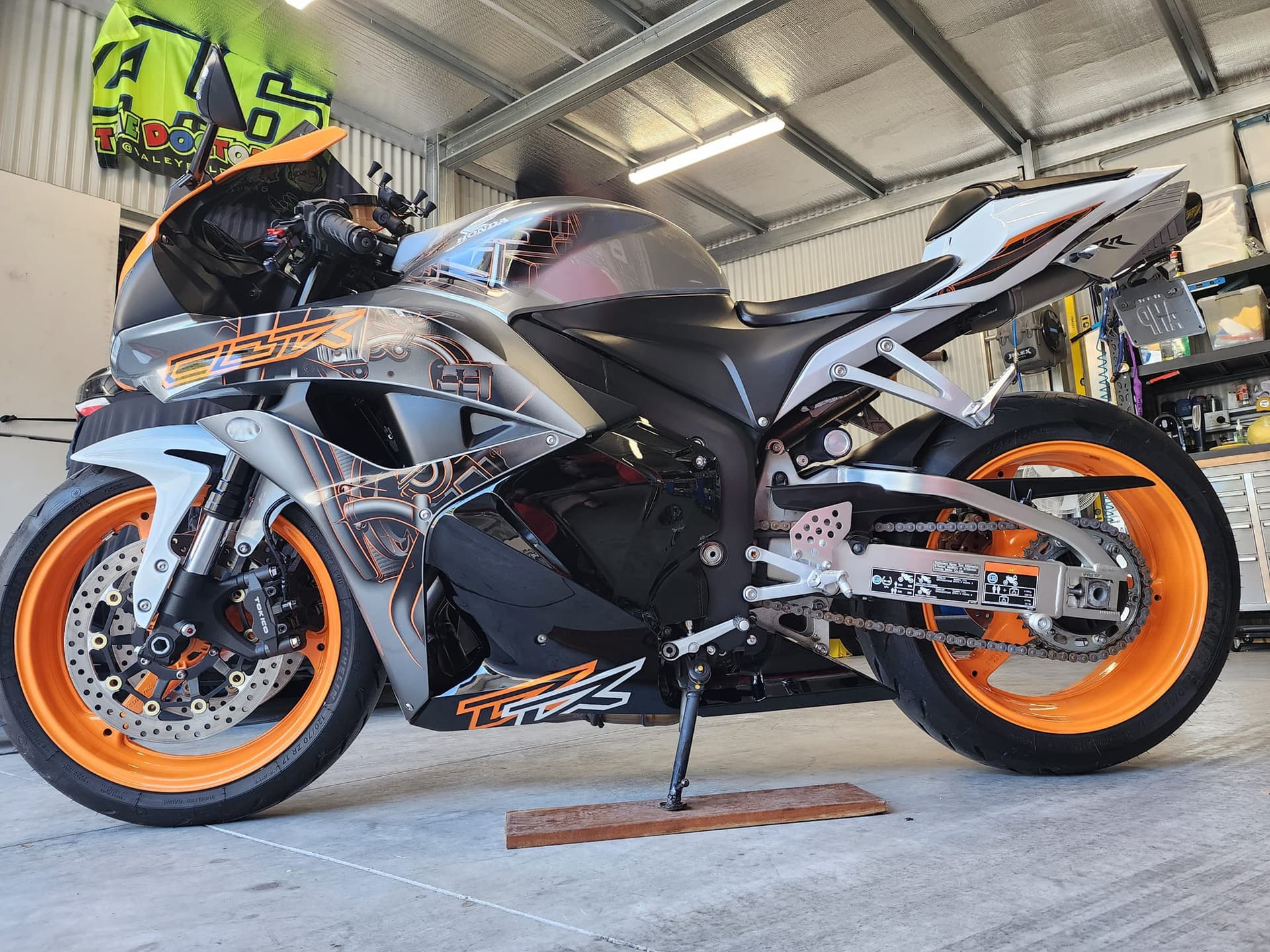 Showroom-ready motorcycle finish after mobile detailing