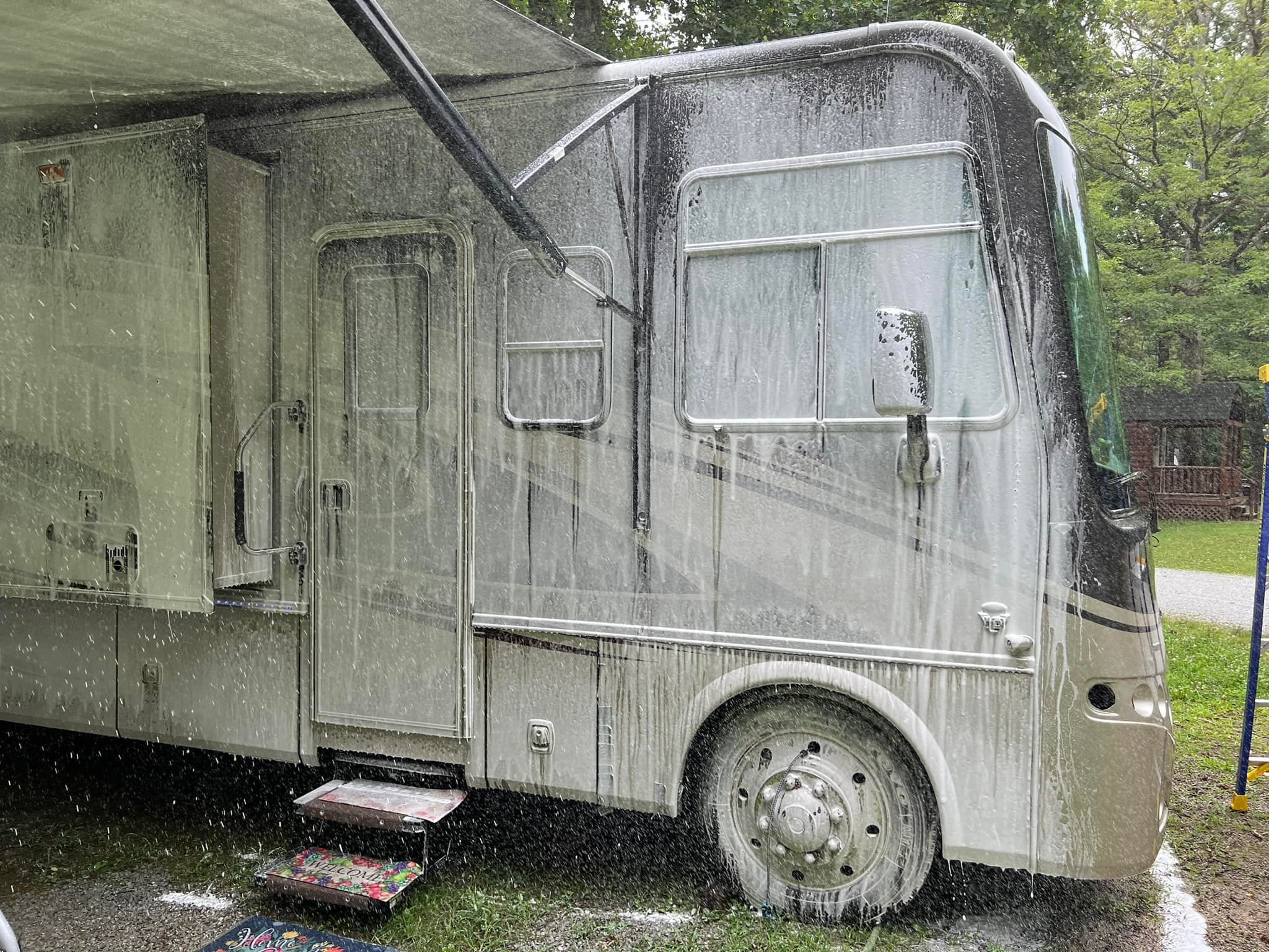 Class A motorhome — wash & shine after